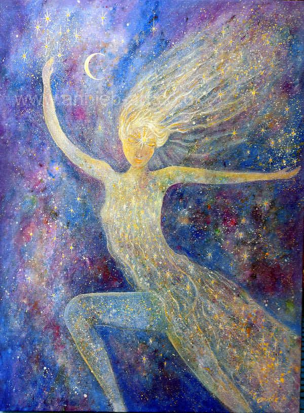'   -  Goddess of starlight  cosmic dance' - new large painting